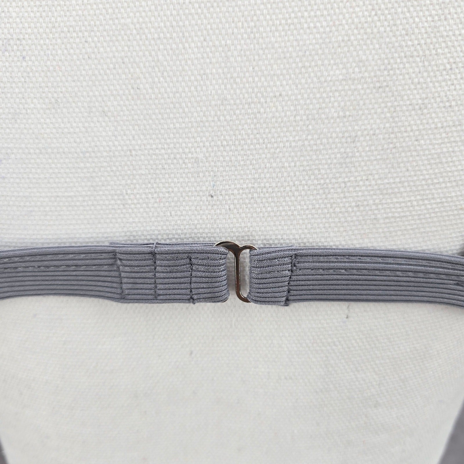 Gray Ribbed Triangle Bikini Top Adjustable Hook Swimwear M Medium Y2K