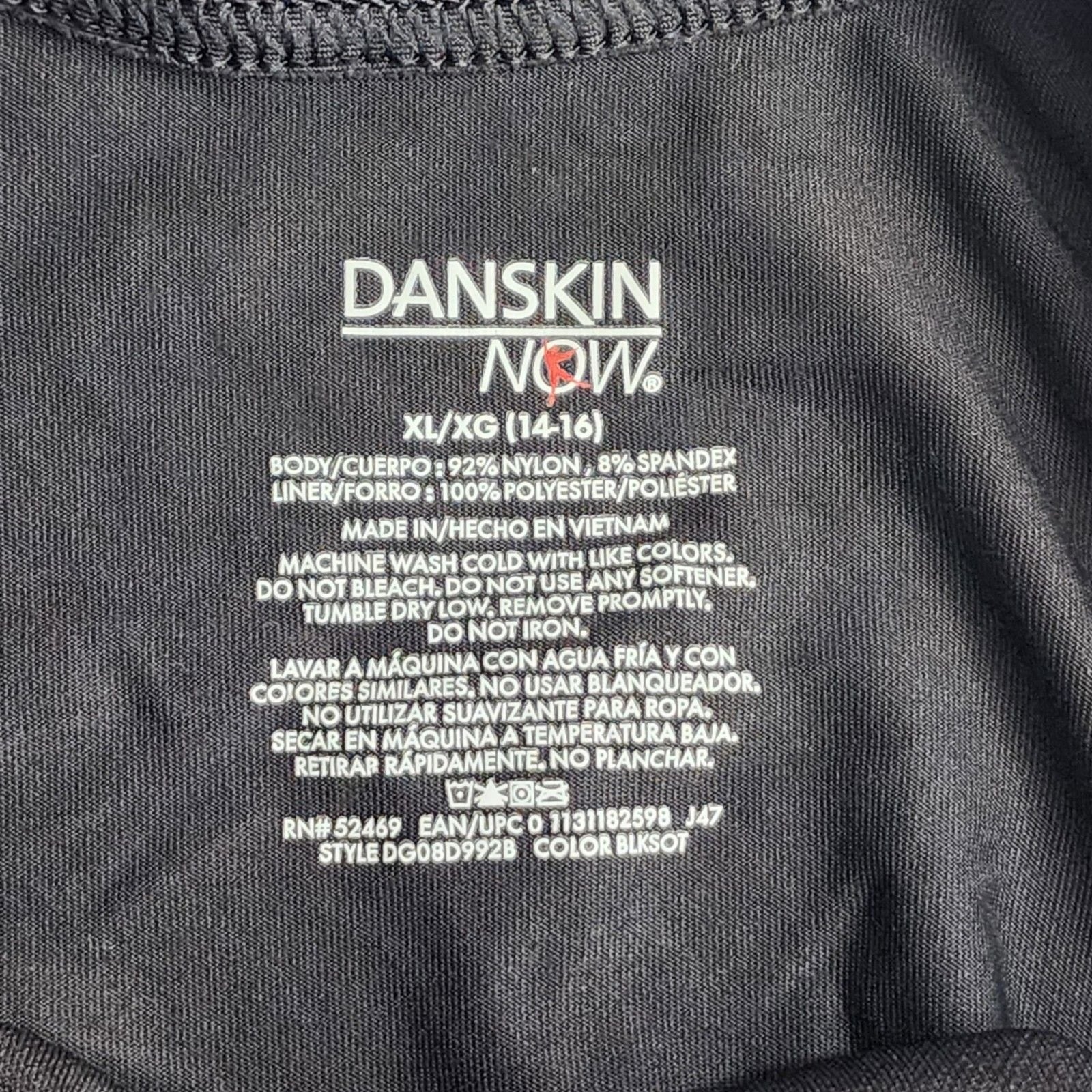 Danskin Now Black Swimsuit One Piece Swimwear Bodysuit Bathing Suit Size XL