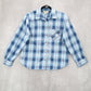 Teddi Blue Plaid Flannel Western Long Sleeve Button Up VTG College Petite Small