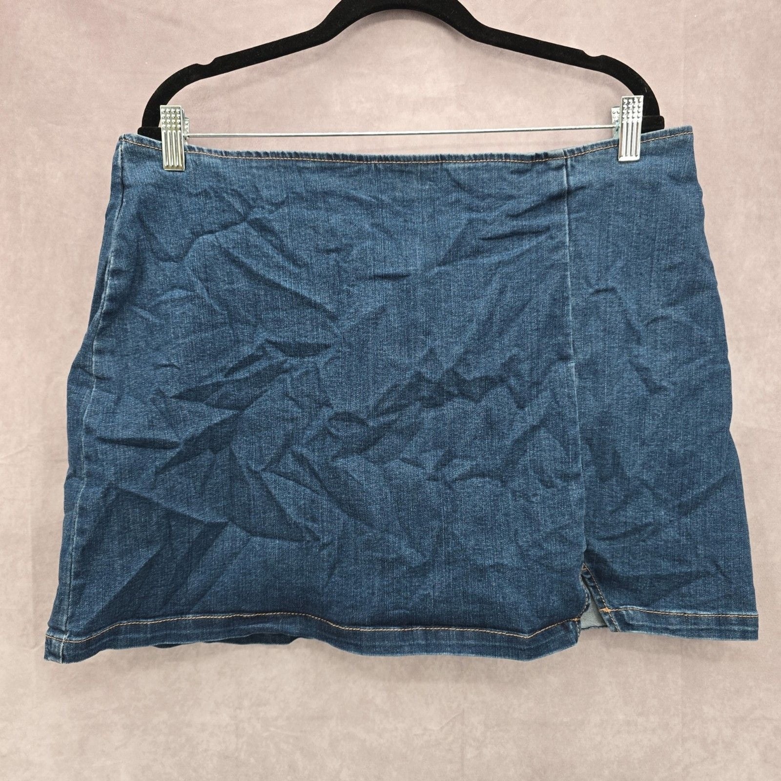 Wild Fable Blue Denim Zip Up Jeans Y2K Short Mini Skirt Zip Up Plus 18