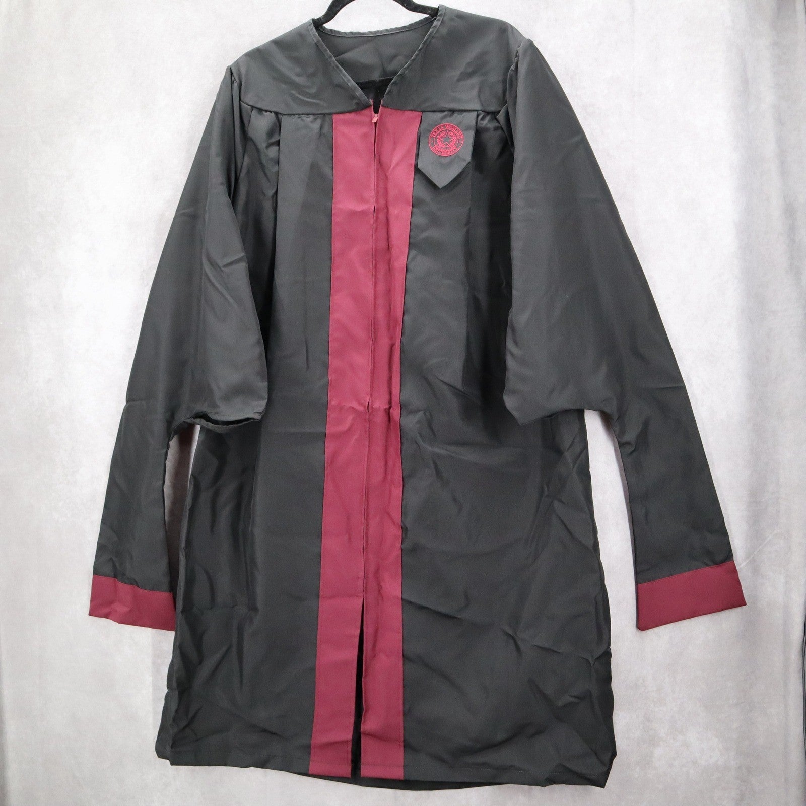 Texas Woman's University Black Masters Degree Graduation Full Zip Gown Plus 1XL