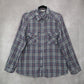 Entro Gray Plaid Flannel Button Down Western Cotton Tartan Extra Large XL