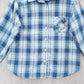 Teddi Blue Plaid Flannel Western Long Sleeve Button Up VTG College Petite Small