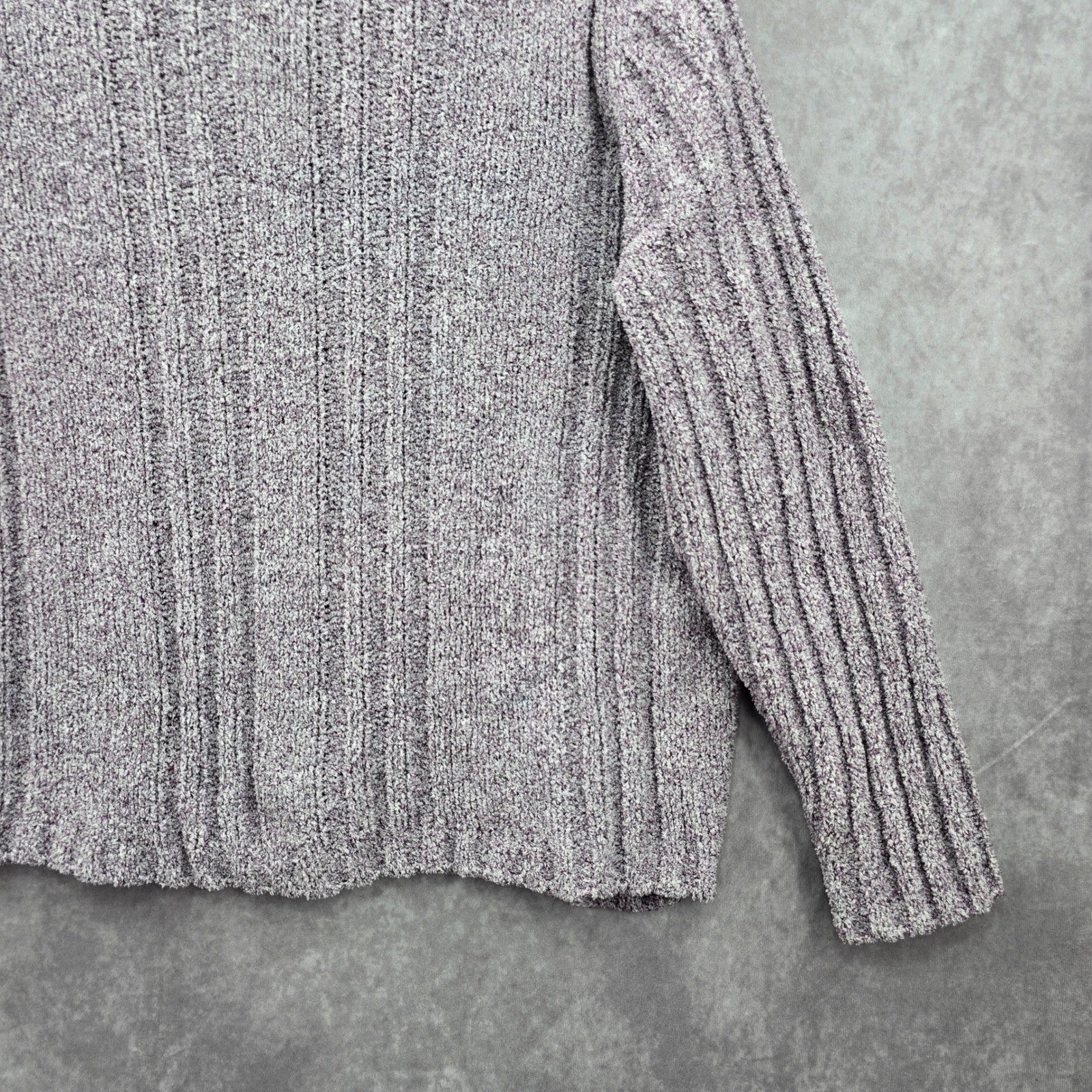 Erika Purple Chunky Oversized Ribbed Pullover Soft Y2K Chenille Sweater Plus 2X
