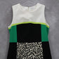 Calvin Klein Animal Black Green Leopard Knee Length Preppy Classic Dress 10