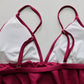 Purple Ruffle Swim Boho Padded Sports Bra Beach Bralette Bikini Top L Large