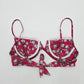 Shein Red Flower Bikini Top Small Swimwear Swimsuit Bathing Suit