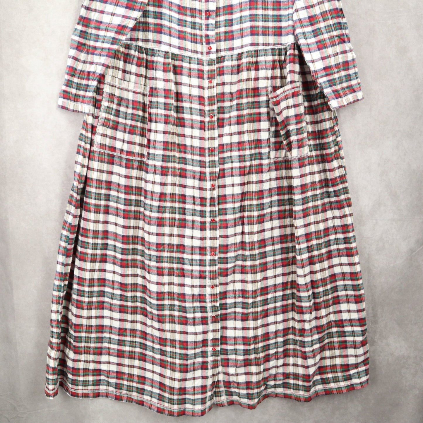 Buffalo Maxi Flannel Plaid Granny Cottage Pearl Snap Electric VTG Dress 18/20 1X