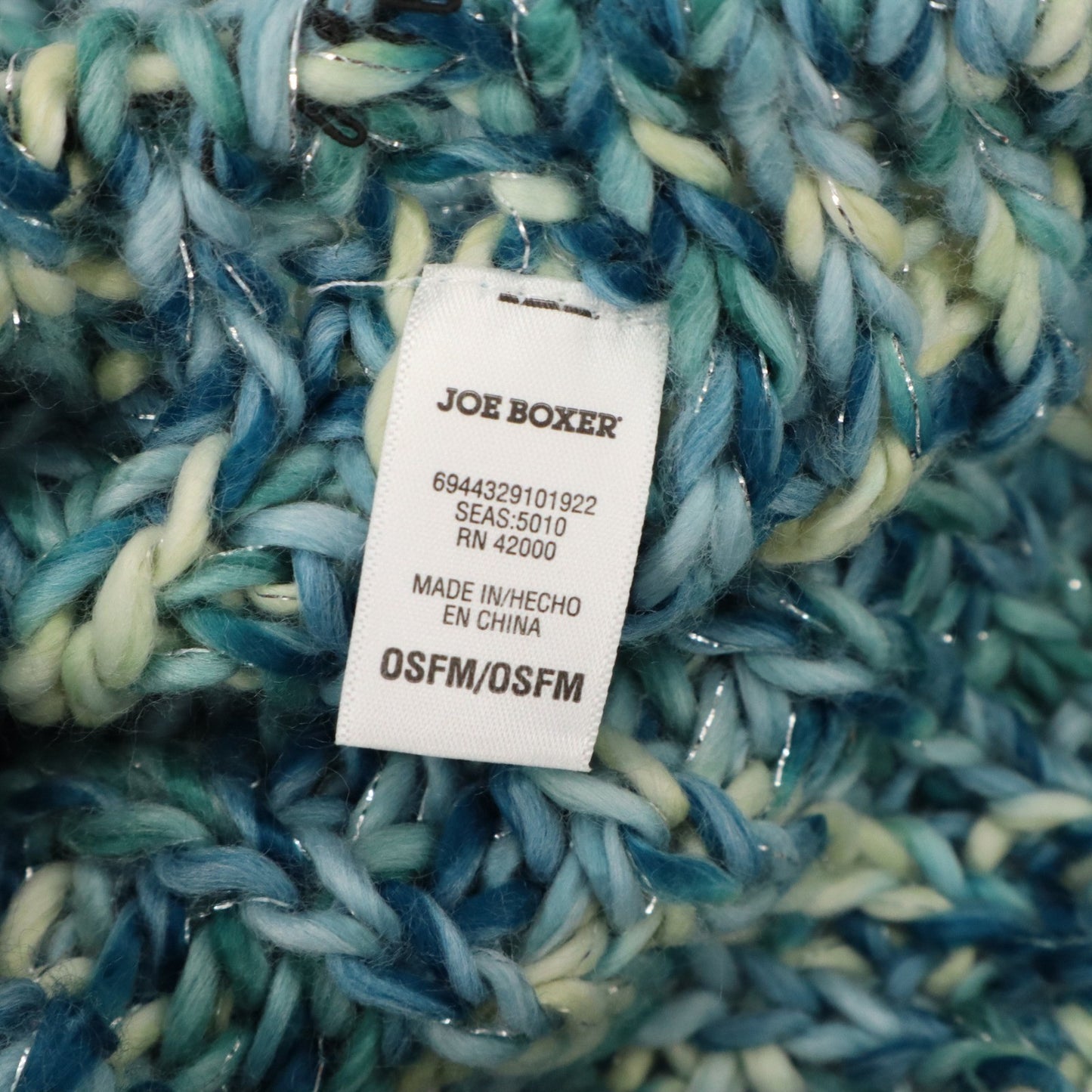 Blue Cable Knit Y2K Vintage Hippy Cottage Boho Beret Bucket Beanie Cap Hat