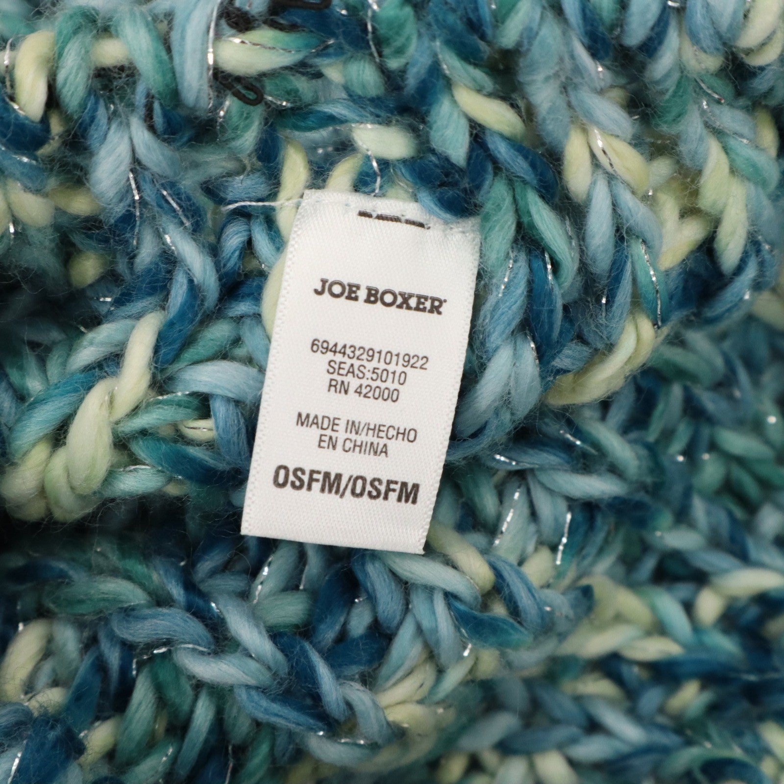 Blue Cable Knit Y2K Vintage Hippy Cottage Boho Beret Bucket Beanie Cap Hat