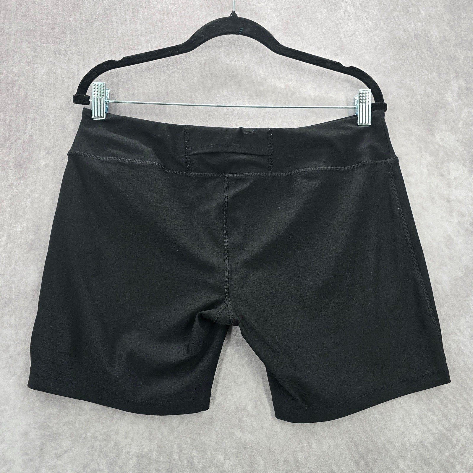 Avia Black Pull On Athletic Stretch Compression Yoga Running Shorts L Large