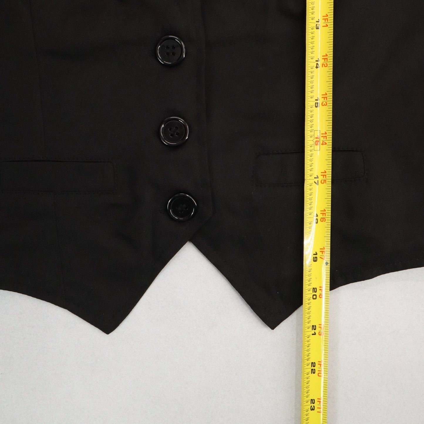 Black 4 Button Welt Pocket Point Buckle Waistcoat Tuxedo Formal Suit Vest 34S L