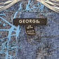 George Blue Beach Palm Tropical Surf Island Relaxed Hawaiian Shirt Large