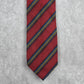 Daniel De Fasson Studio Red Blue Stripe Plaid 100% Silk Men's Neck Tie Executive