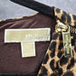 Michael Kors Brown Animal Print Knee Length Sleeveless Flare Pleat Dress 4