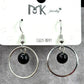 Silver Circle Black Bead Drop Dangle Hook Fashion Jewelry Earrings NWT JB2-46