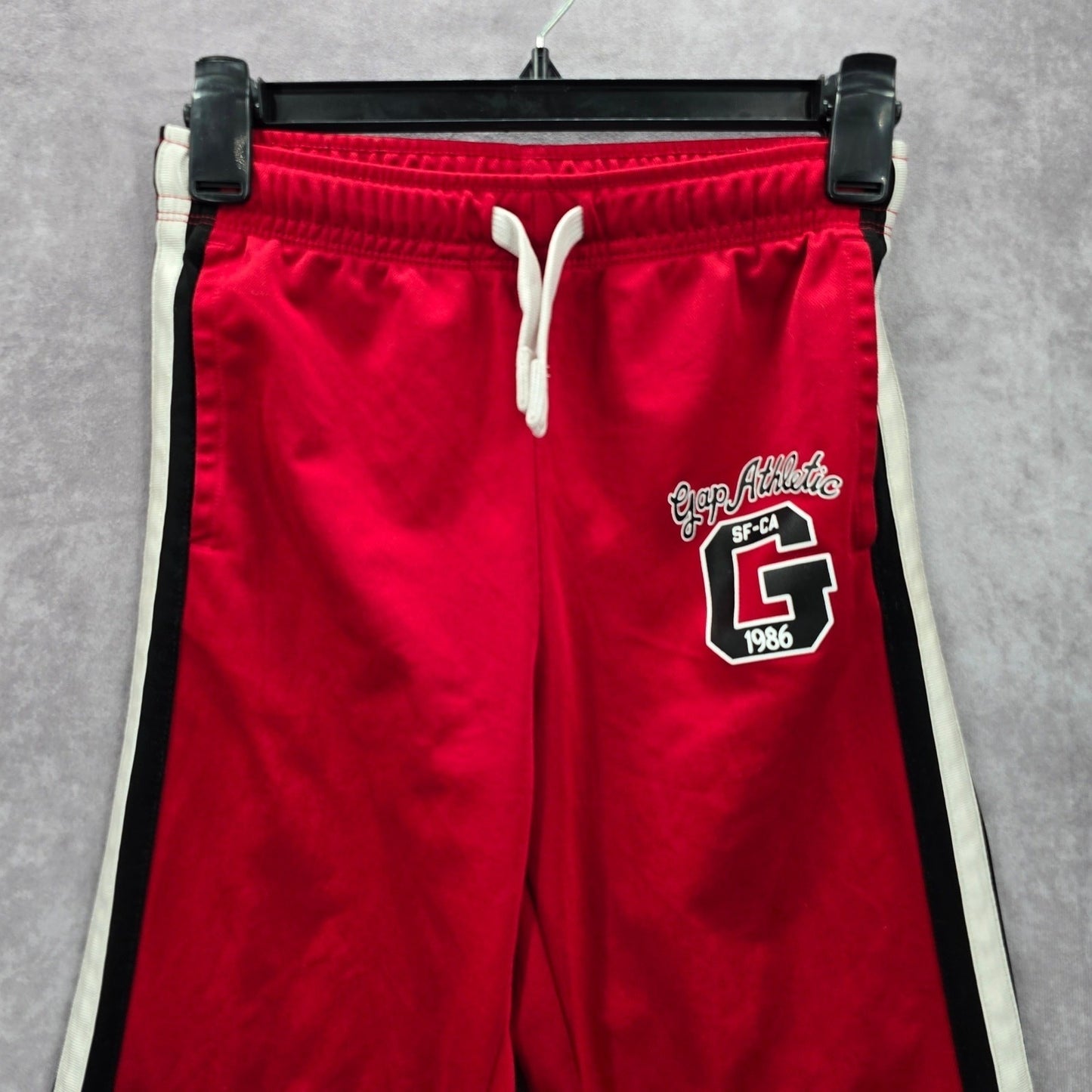 Gap Kids Red Jogger Track Athletic Pants Straight Pull On Stripe Youth Large