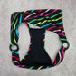 Malibu Dream Girl Black Red Pink Stripe Cheeky Bikini Bottom Swimwear M Medium