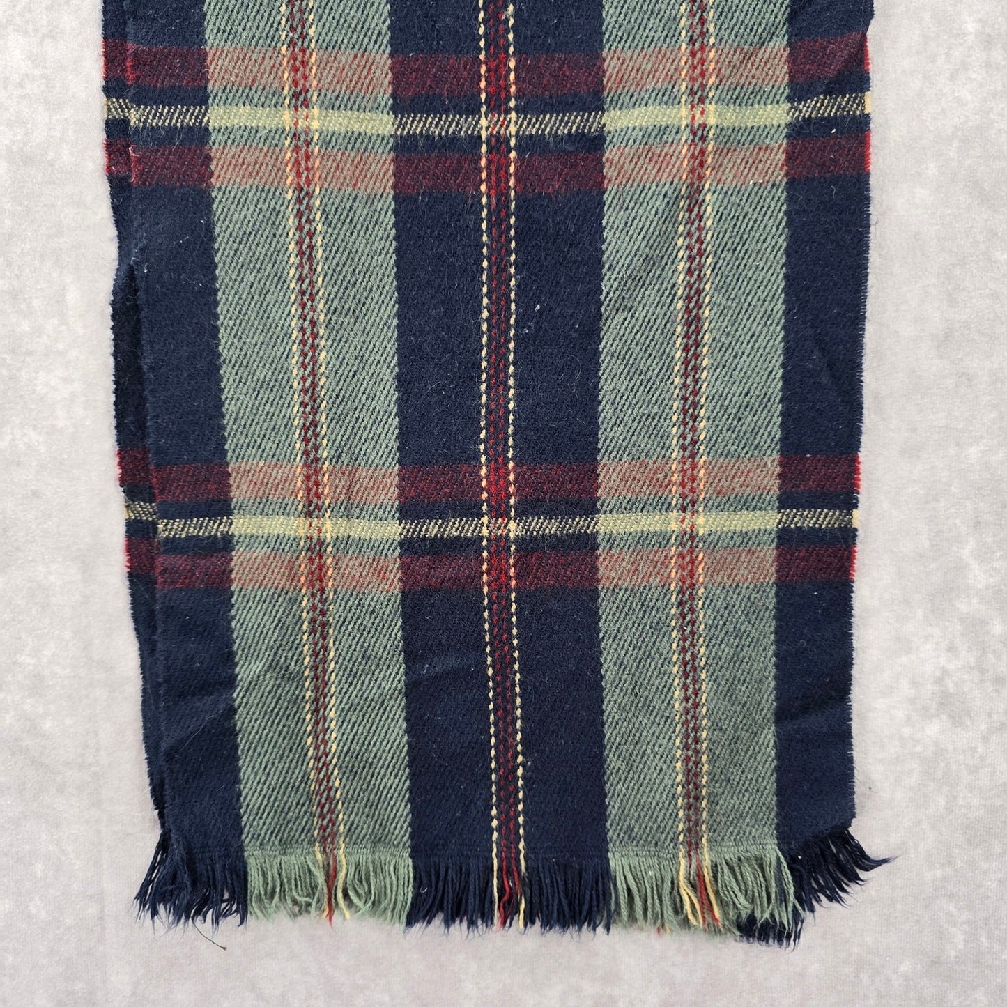 Blue Green Plaid Tartan Fringe Wrap Long Shawl Unisex Scarves Scarf