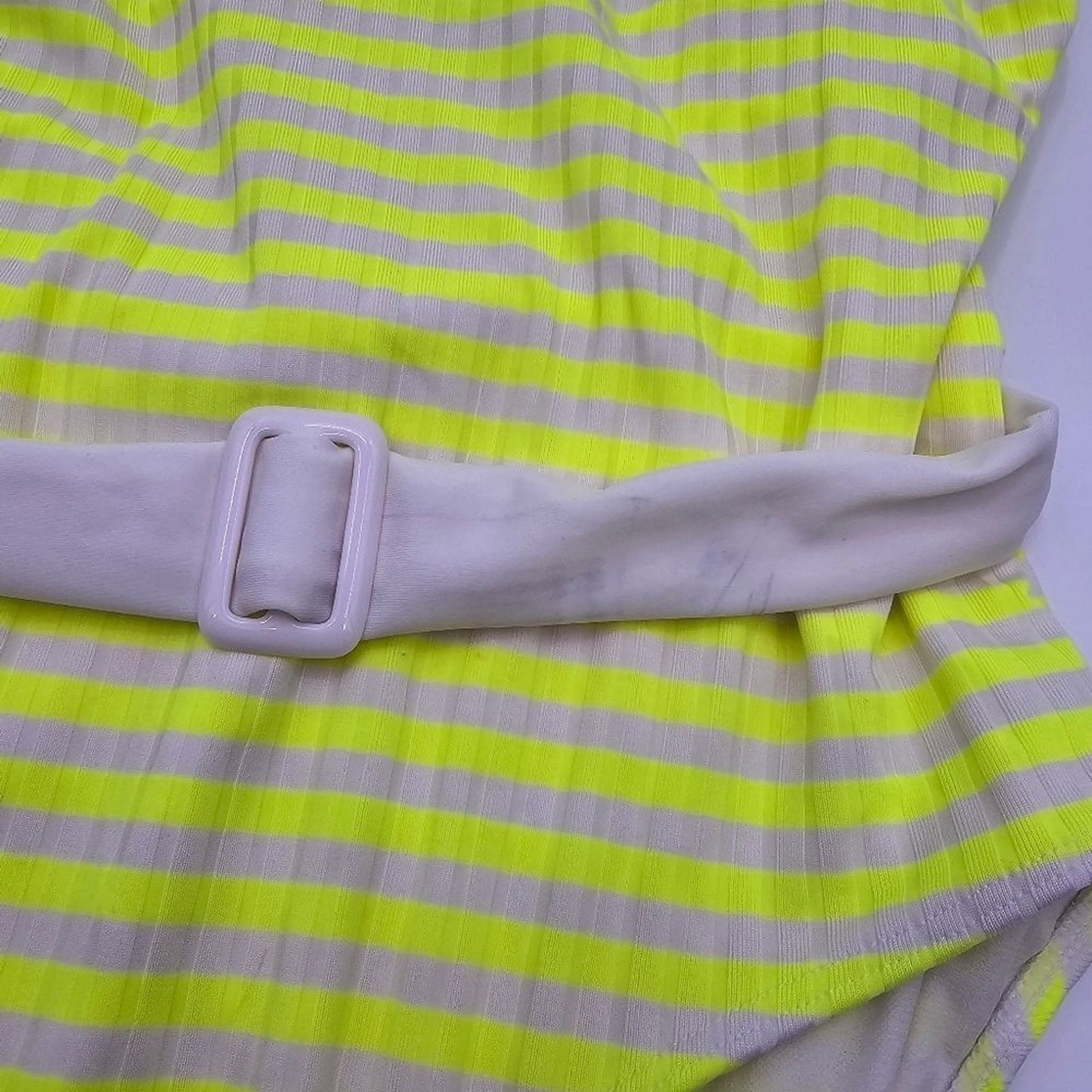 No Boundaries Yellow White Stripes Bathing Suit One Piece Swimsuits Large