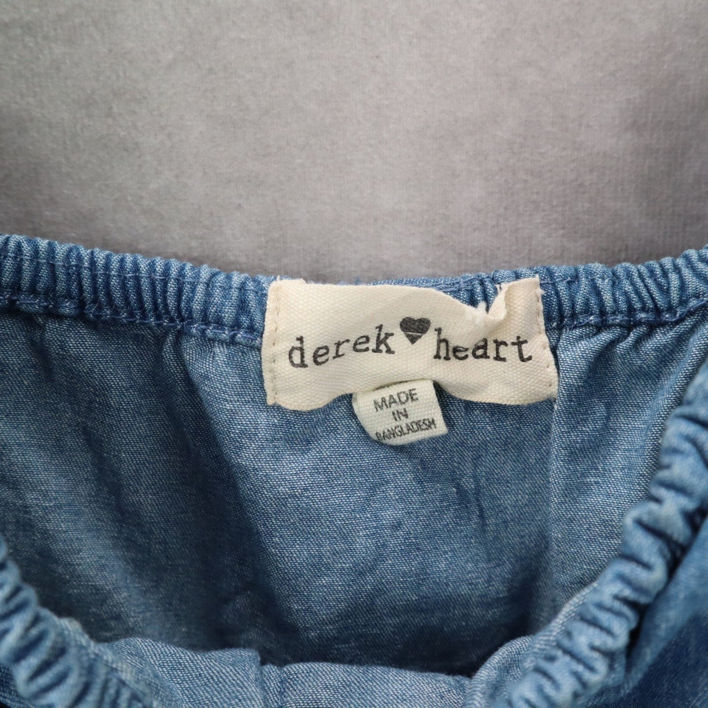 Derek Heart Blue Denim Cotton Ruffle Belt Shorts Stretch Romper Jumpsuit Plus 2X