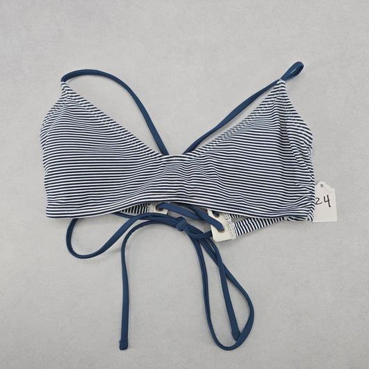 Xhilaration Blue Stripe Crisscross Padded Tie Bikini Bralette Swim Top S Small