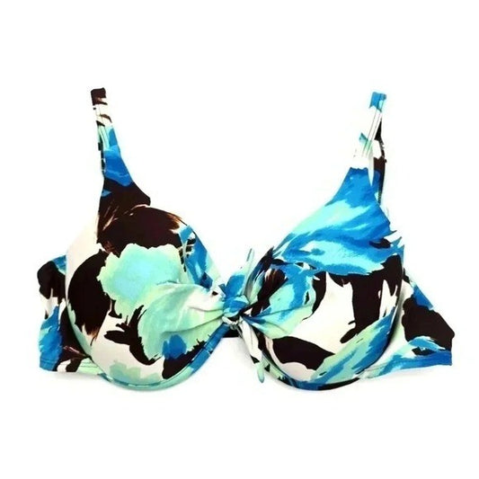 St John's Bay Blue Green Bikini Top Padded Adjustable Strap Beach Swimwear 14