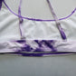 Purple Tie Dye Pull On Swim Boho Hippie Sports Bra Bralette Bikini Top L Large