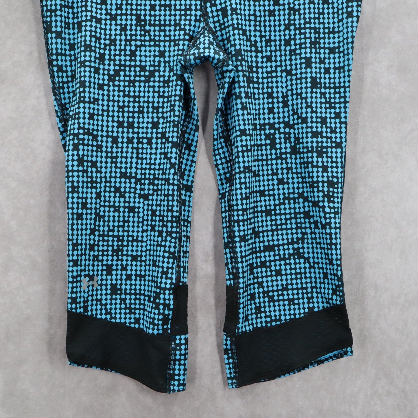 Under Armour Blue Black Dot Cropped Activewear Yoga Leggings Active Sports Large
