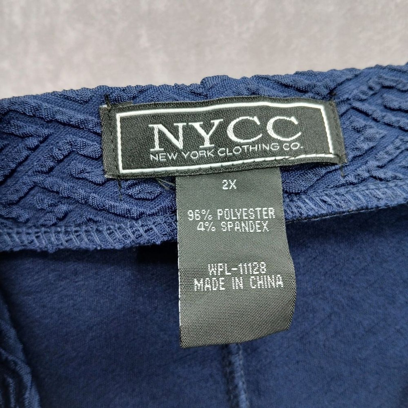 New York Clothing Co Navy Blue Short Pull On Business Casual Skirt Plus 2XL