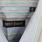 Artisti Italiani Blue Stripe Mens Button Down Long Sleeve Cotton Dress Shirt XL