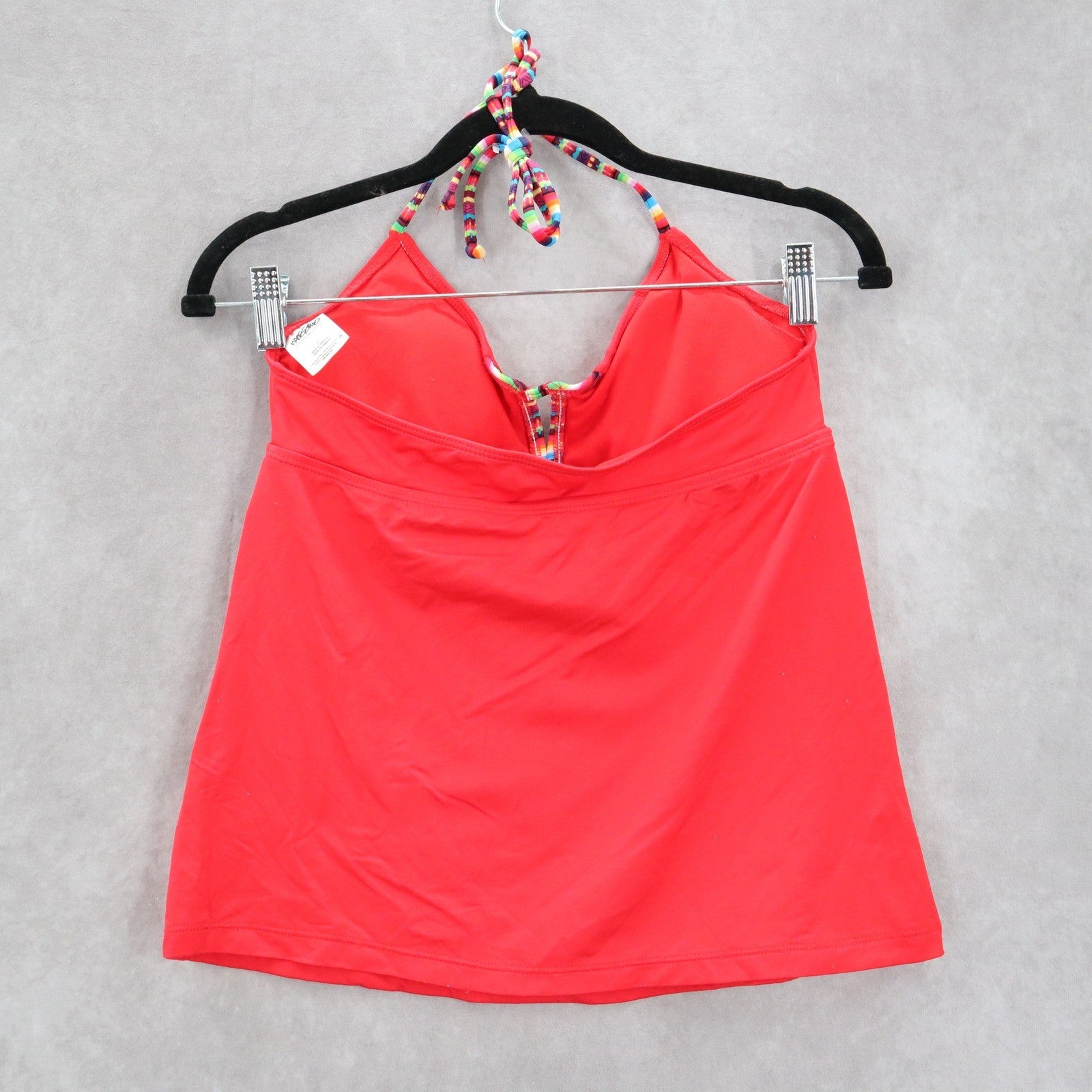 Mossimo Red Padded Halter Tie Bikini Tankini Tank Top Beach Swim S Small