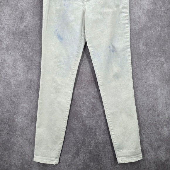 Abercrombie & Fitch White Blue Tie Dye Skinny Slim Denim Pants Jeans 28x28
