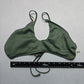 Mae Green Ribbed Ties Swim Boho Sports Bra Beach Bralette Bikini Top L Large