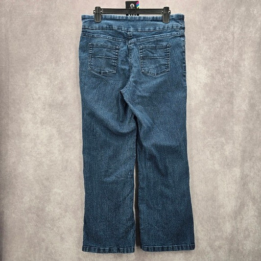 Westbound Straight Pull On Stretch Medium Blue Denim Pants Jeans 12 Short