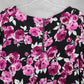 Torrid Floral Blouse 3/4 Sleeve V-Neck Tunic Top Black Pink Rose Print Flowy 2