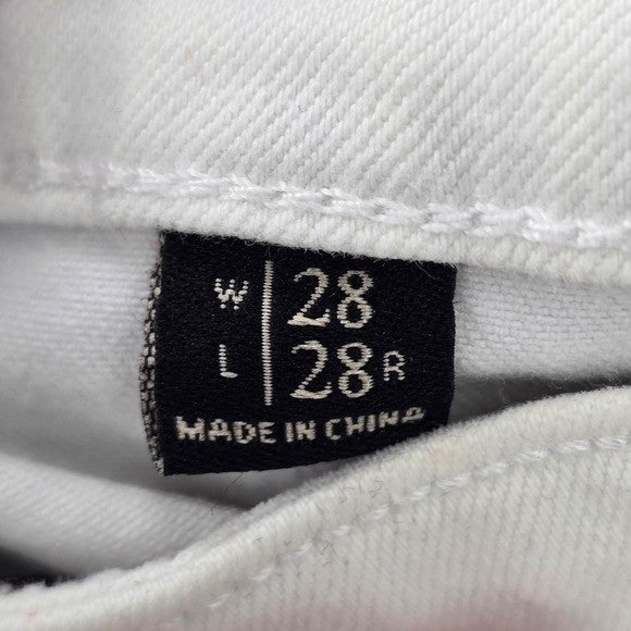 Abercrombie & Fitch White Blue Tie Dye Skinny Slim Denim Pants Jeans 28x28