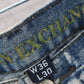 American Exchange Blue Mens Denim Faded Jeans Straight Leg Cotton VTG 36x30