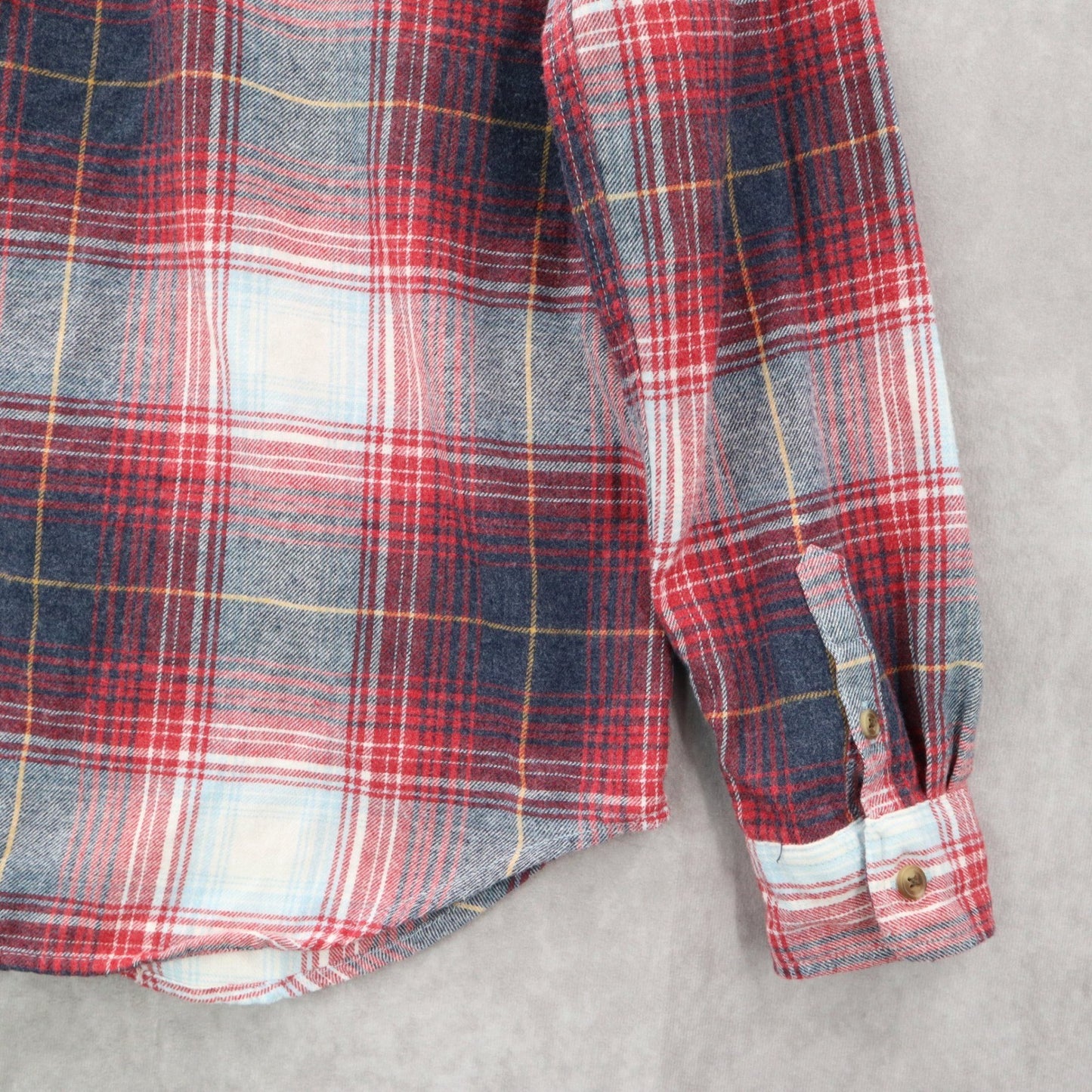 Aeropostale Red Flannel Plaid Long Sleeve Button Up Western Boyfriend Fit Small