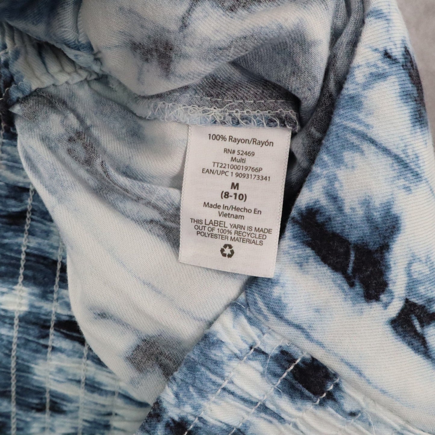 Time and Tru Tie Dye Wide Leg Pants Blue Boho Lounge Beach Pull On Flowy Medium