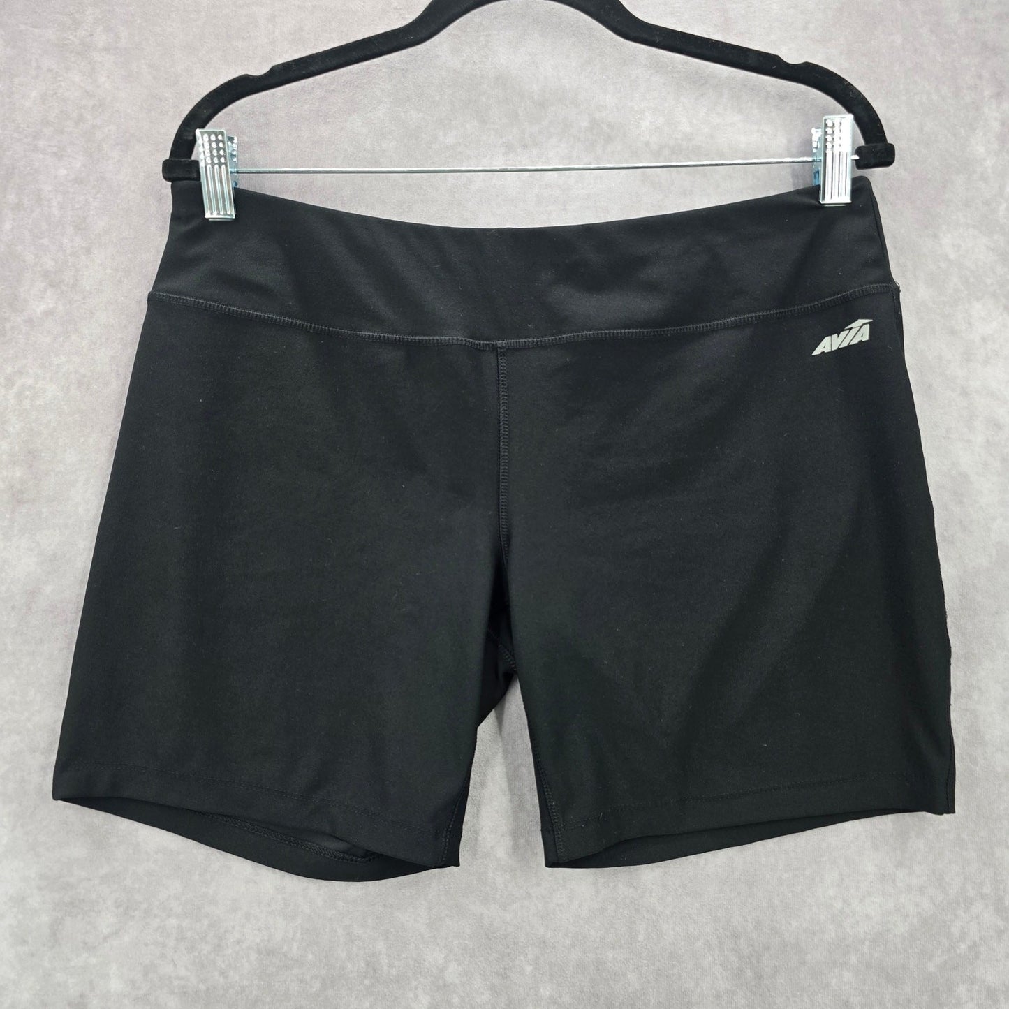 Avia Black Pull On Athletic Stretch Compression Yoga Running Shorts L Large