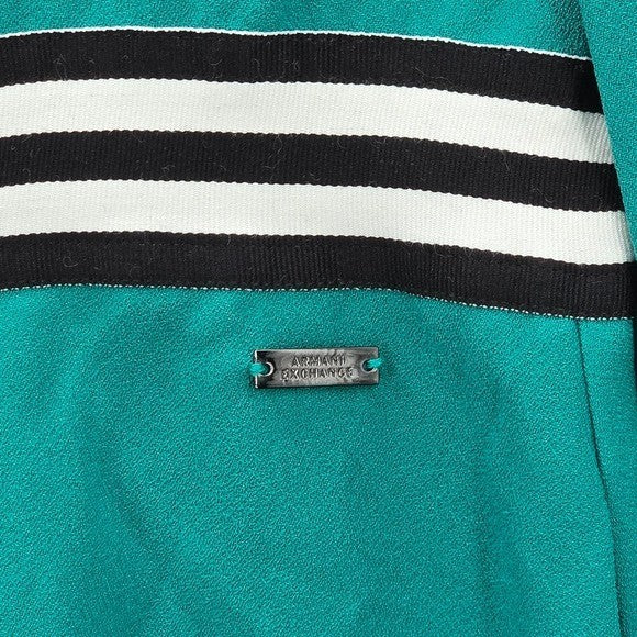 Armani Exchange Green Flare Knee Length Stripe Preppy Classic Dress 10 Medium