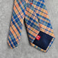 Chaps Orange Blue Plaid Stripe Tartan Executive 100% Polyester Men's Neck Tie