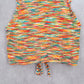 Orange Knit Multicolor Open Back Crop Tie Boho Stretch Y2K VTG Top M Medium