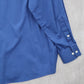 Van Heusen Lux Sateen Regular Fit Blue Button Down Casual Work Dress Shirt Large