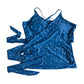 Blue Polka Dot Tankini Wrap Adjustable Tank Top Swimwear Plus XXL 1XL