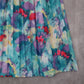Floral Pleated Midi Skirt Watercolor Print A-Line Retro Cottagecore Chic Plus 16