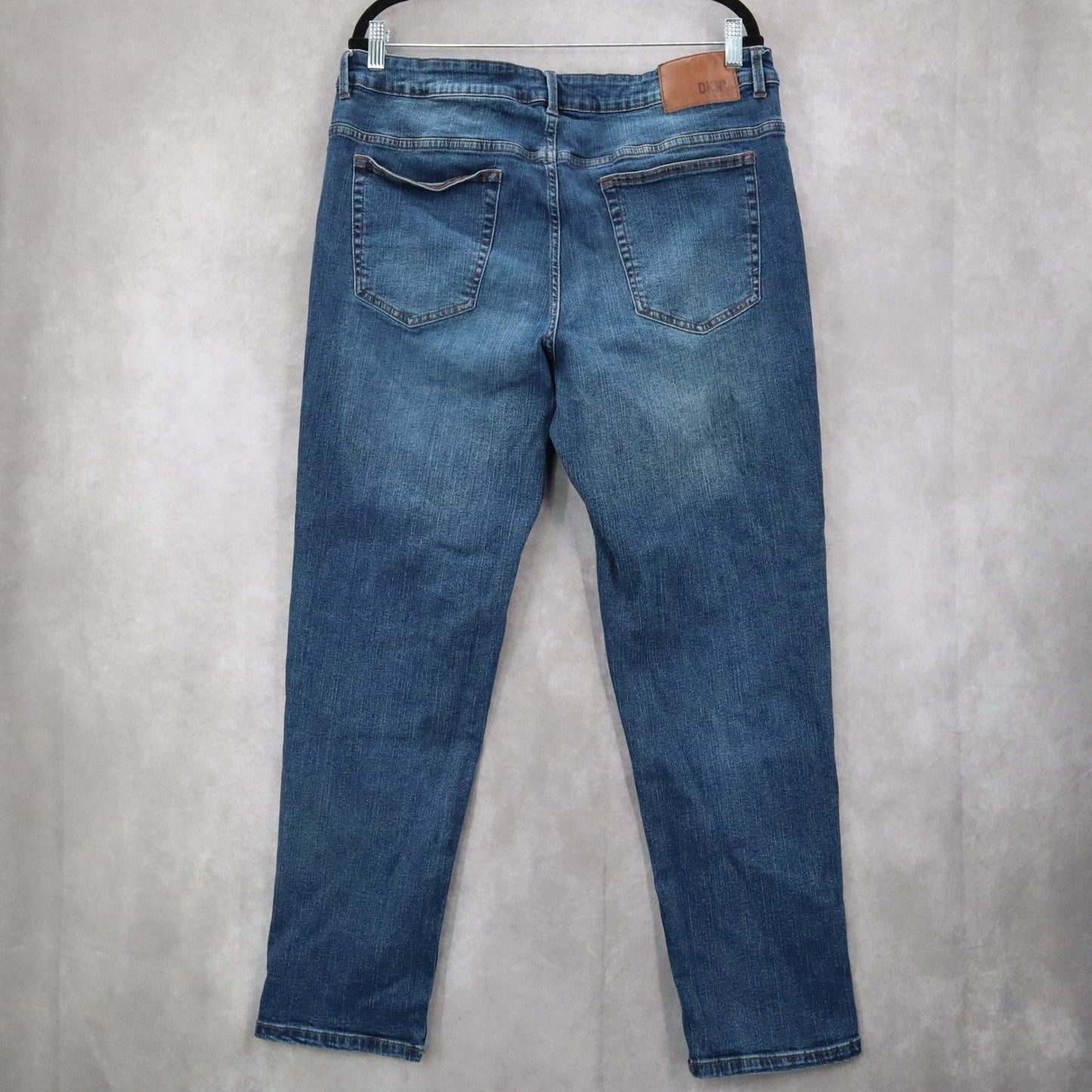 DKNY Blue Straight Fit Tapered Duane Mens Cotton 36X30 Denim Jeans