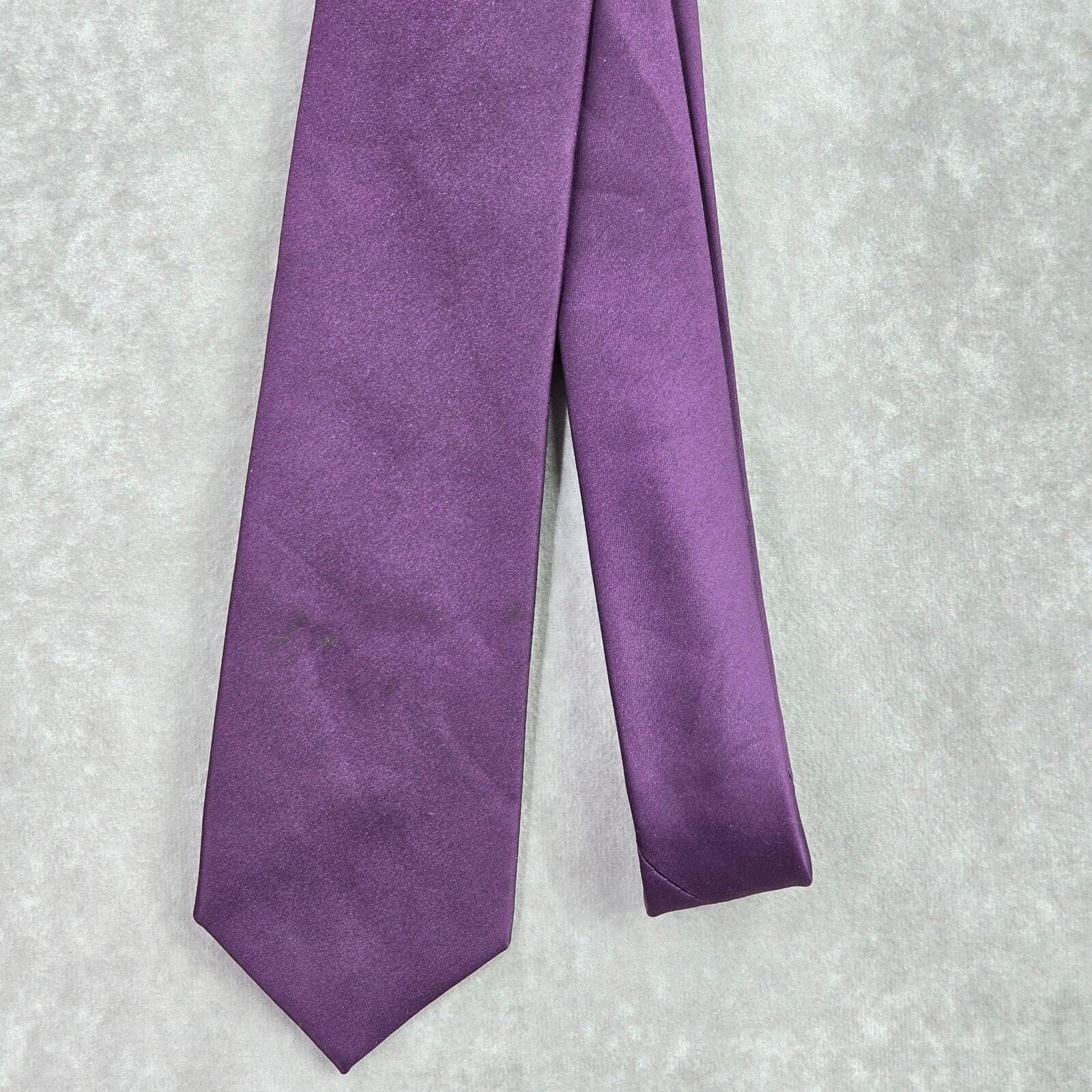 Croft & Barrow Solid Purple Executive Party Fathers Day Polyester Men's Neck Tie