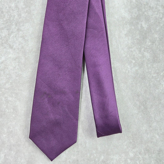 Croft & Barrow Solid Purple Executive Party Fathers Day Polyester Men's Neck Tie